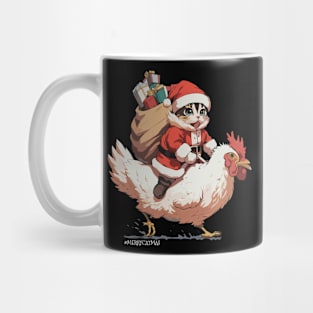 Merry Catmas - 3, Funny Cat on a Chicken Mug